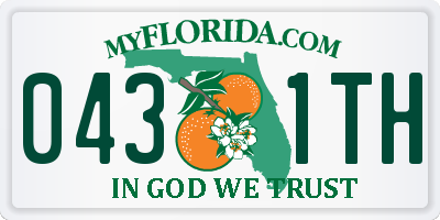 FL license plate 0431TH