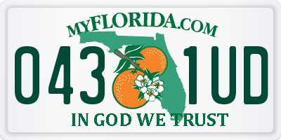FL license plate 0431UD