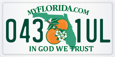 FL license plate 0431UL