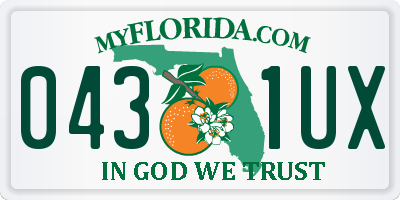 FL license plate 0431UX