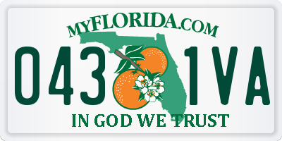 FL license plate 0431VA