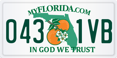 FL license plate 0431VB