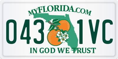 FL license plate 0431VC