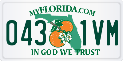 FL license plate 0431VM