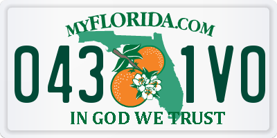 FL license plate 0431VO