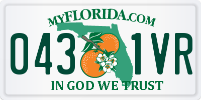 FL license plate 0431VR