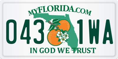 FL license plate 0431WA