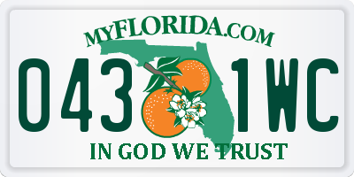 FL license plate 0431WC