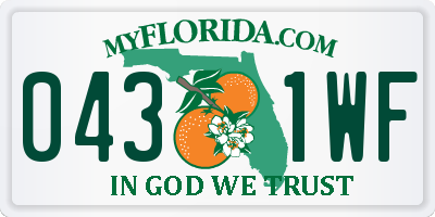 FL license plate 0431WF