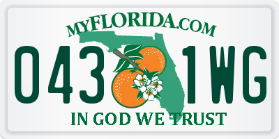 FL license plate 0431WG