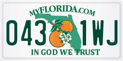 FL license plate 0431WJ