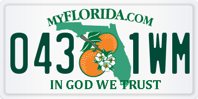 FL license plate 0431WM