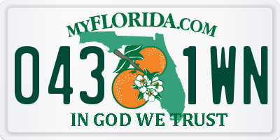 FL license plate 0431WN