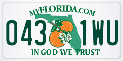FL license plate 0431WU
