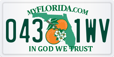 FL license plate 0431WV