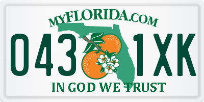 FL license plate 0431XK