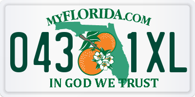 FL license plate 0431XL