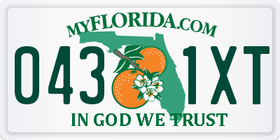 FL license plate 0431XT