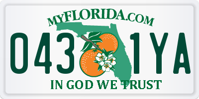 FL license plate 0431YA