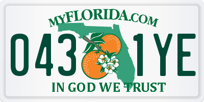 FL license plate 0431YE