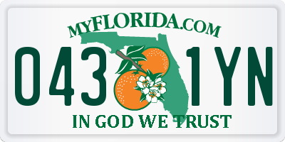 FL license plate 0431YN