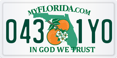 FL license plate 0431YO