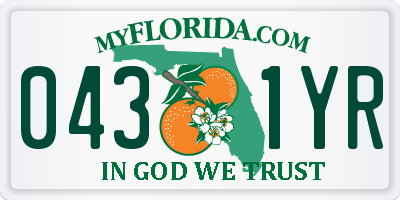 FL license plate 0431YR