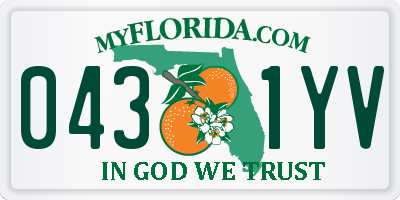 FL license plate 0431YV