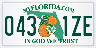 FL license plate 0431ZE