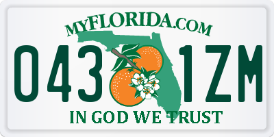 FL license plate 0431ZM