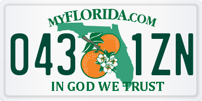FL license plate 0431ZN