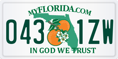 FL license plate 0431ZW