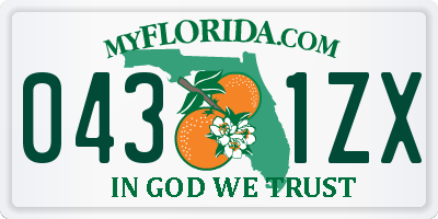 FL license plate 0431ZX