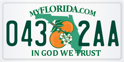 FL license plate 0432AA