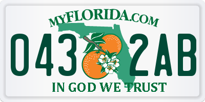 FL license plate 0432AB