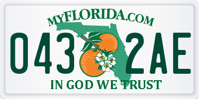 FL license plate 0432AE