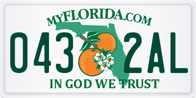 FL license plate 0432AL