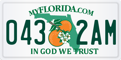 FL license plate 0432AM