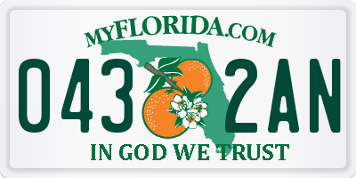 FL license plate 0432AN