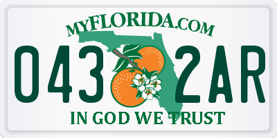 FL license plate 0432AR