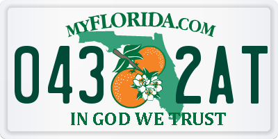 FL license plate 0432AT