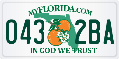 FL license plate 0432BA