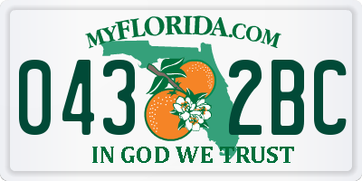 FL license plate 0432BC
