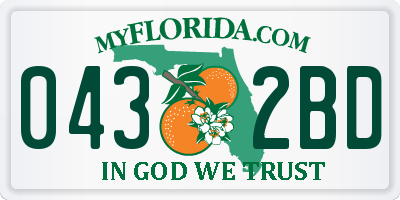 FL license plate 0432BD