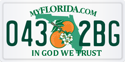 FL license plate 0432BG