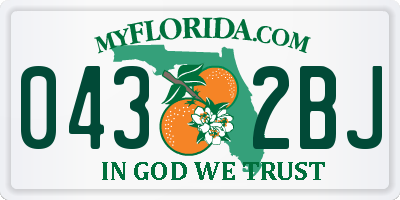 FL license plate 0432BJ