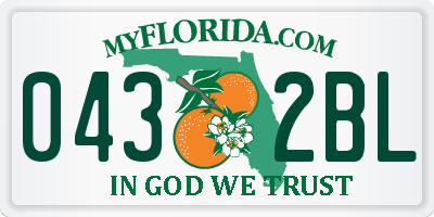 FL license plate 0432BL