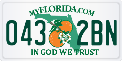 FL license plate 0432BN