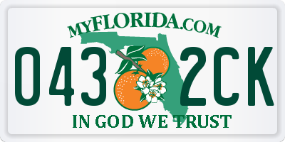 FL license plate 0432CK