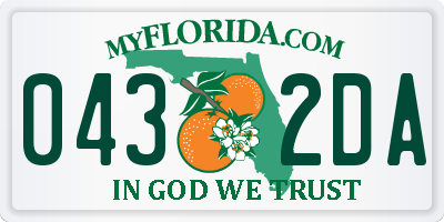 FL license plate 0432DA